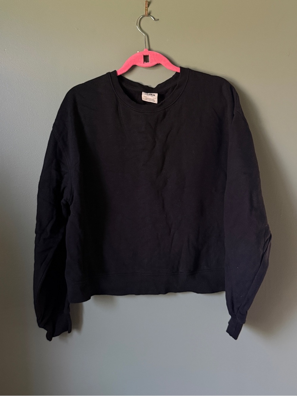 Pull&Bear Black Crewneck Sweatshirt - Size L